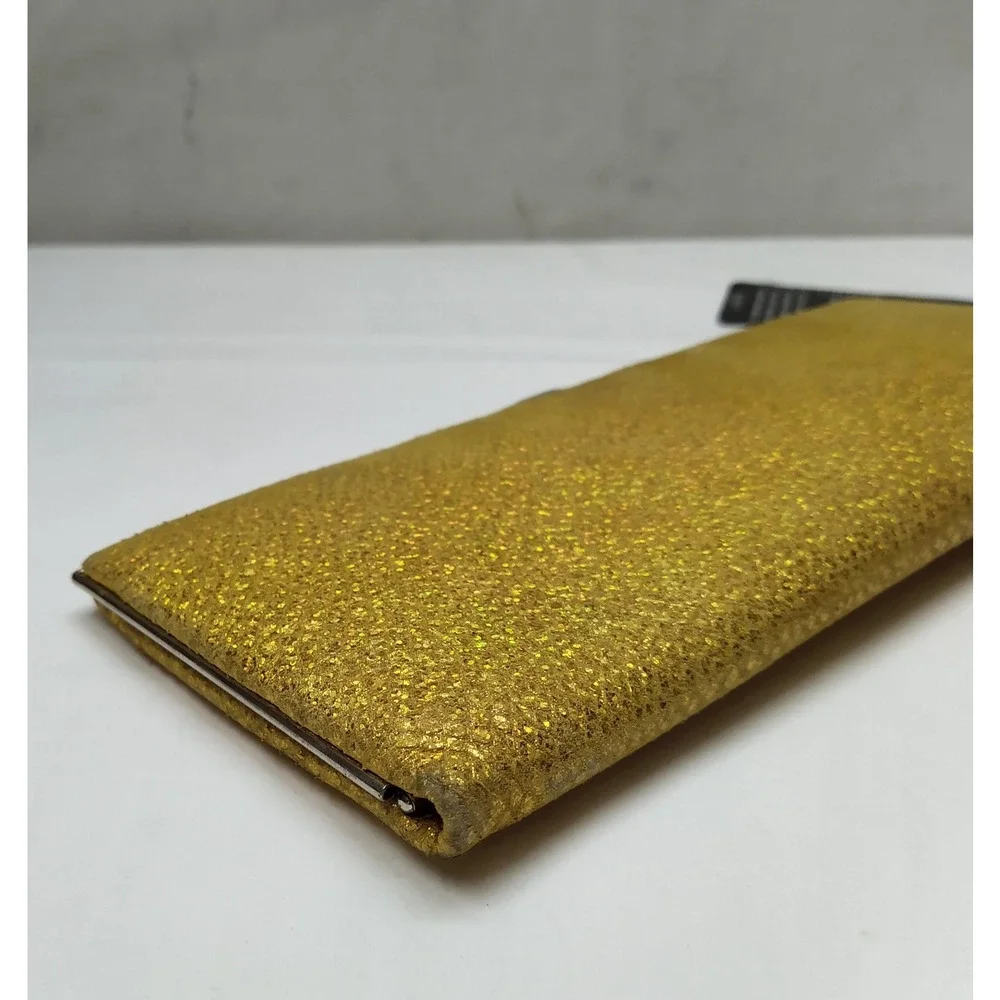 LODIS Yellow Leather Kisslock Framed Long Wallet
